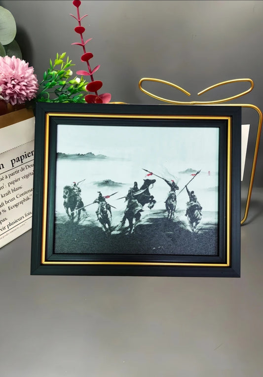 Five Tiger Generals HD Printed Canvas Decorative Painting Ornaments Framed Finished Product 19.5*23