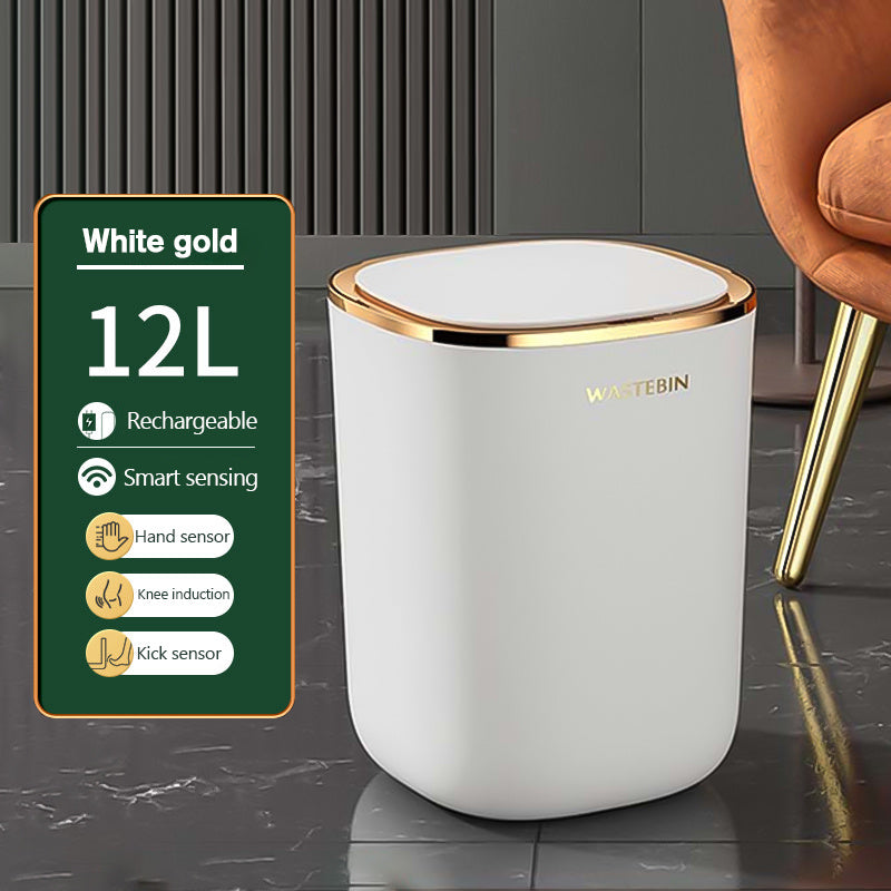 Smart Trash Can Inductive Household Light Luxury With Cover