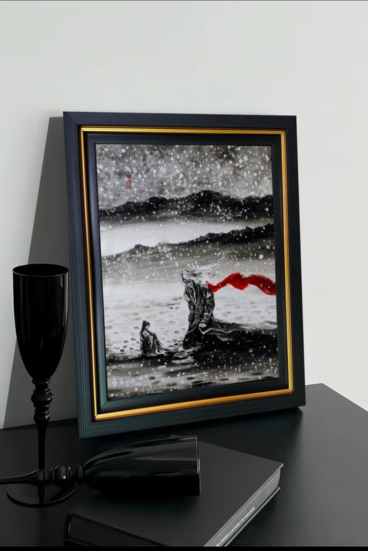 Emperor Huang Tian high-definition print canvas table ornaments with frame 19.5cm*23.5cm