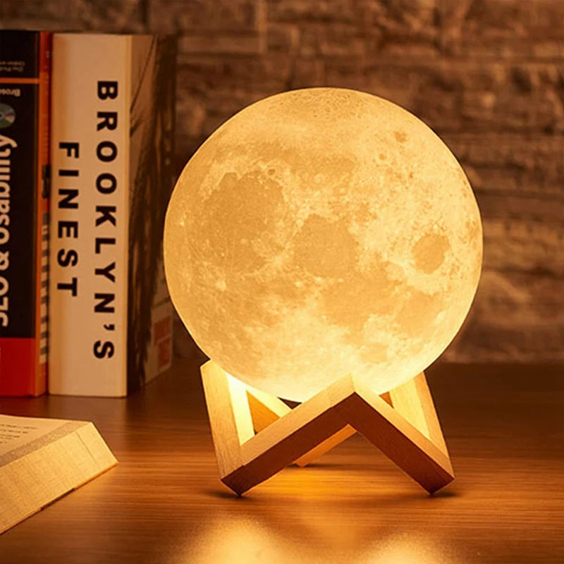 📚 LED Moon Lamp with 16 Colors & Touch Control - Galaxy Night Light for Kids Room, Birthday Gifts for Boys/Girls (NASA-Inspired Design)