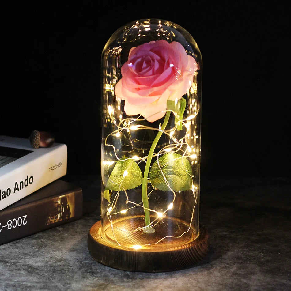 🌌 Beauty and the Beast Rose - Eternal Galaxy Rose in Crystal Dome, Wedding Centerpiece & Valentine's Gift for Wife (Fast Dropshipping)