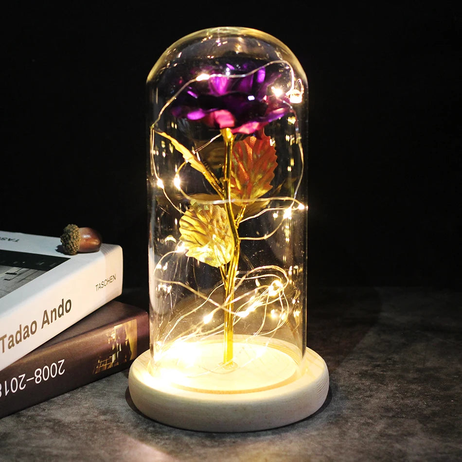 🌌 Beauty and the Beast Rose - Eternal Galaxy Rose in Crystal Dome, Wedding Centerpiece & Valentine's Gift for Wife (Fast Dropshipping)