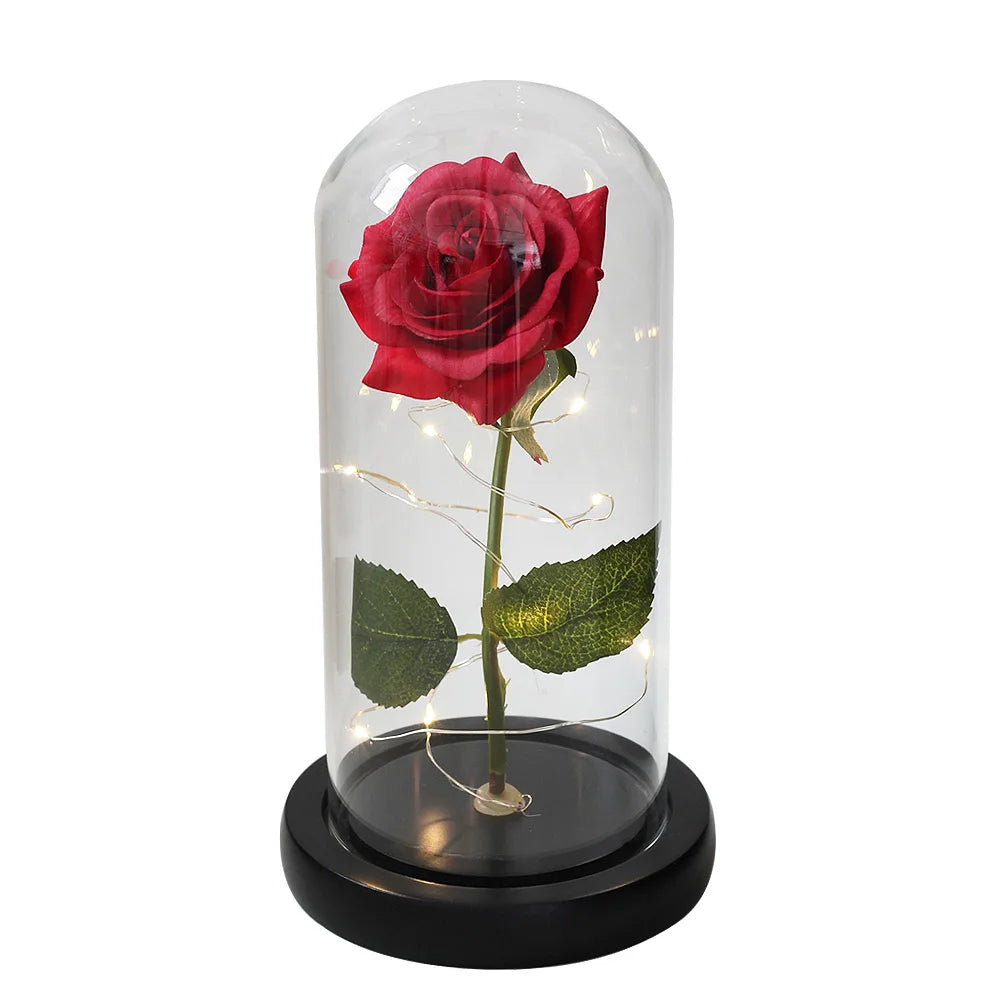 🌌 Beauty and the Beast Rose - Eternal Galaxy Rose in Crystal Dome, Wedding Centerpiece & Valentine's Gift for Wife (Fast Dropshipping)