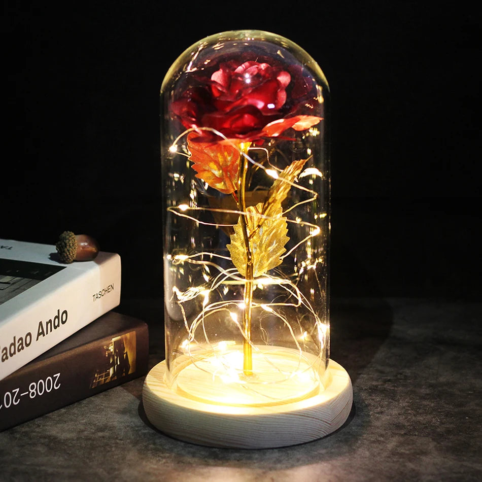 🌌 Beauty and the Beast Rose - Eternal Galaxy Rose in Crystal Dome, Wedding Centerpiece & Valentine's Gift for Wife (Fast Dropshipping)