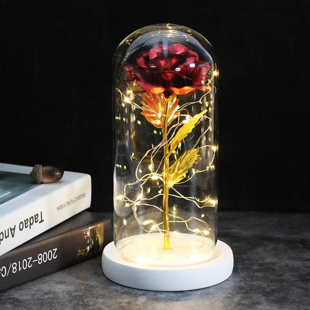 🌌 Beauty and the Beast Rose - Eternal Galaxy Rose in Crystal Dome, Wedding Centerpiece & Valentine's Gift for Wife (Fast Dropshipping)