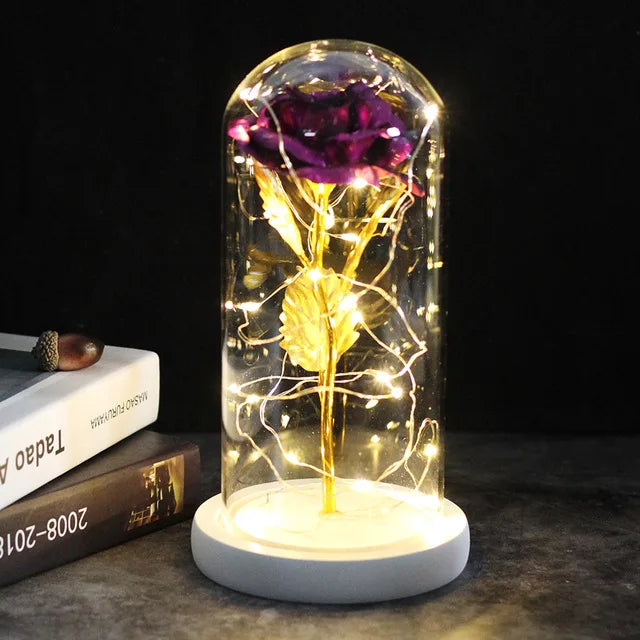 🌌 Beauty and the Beast Rose - Eternal Galaxy Rose in Crystal Dome, Wedding Centerpiece & Valentine's Gift for Wife (Fast Dropshipping)