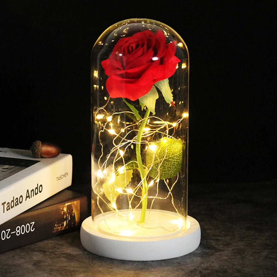 🌌 Beauty and the Beast Rose - Eternal Galaxy Rose in Crystal Dome, Wedding Centerpiece & Valentine's Gift for Wife (Fast Dropshipping)