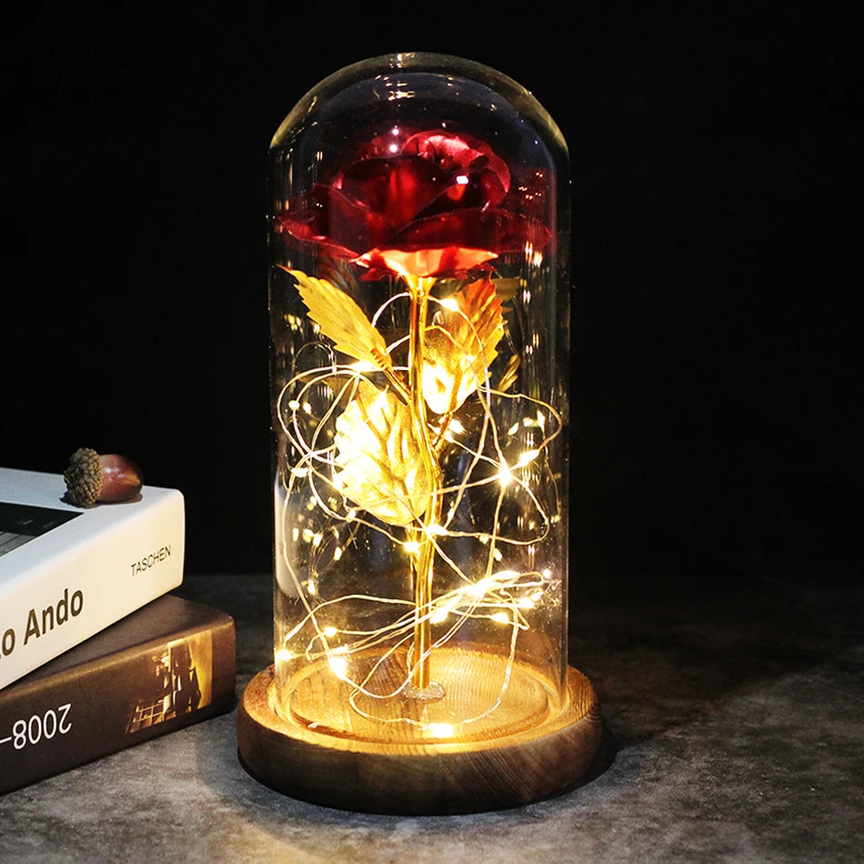 🌌 Beauty and the Beast Rose - Eternal Galaxy Rose in Crystal Dome, Wedding Centerpiece & Valentine's Gift for Wife (Fast Dropshipping)