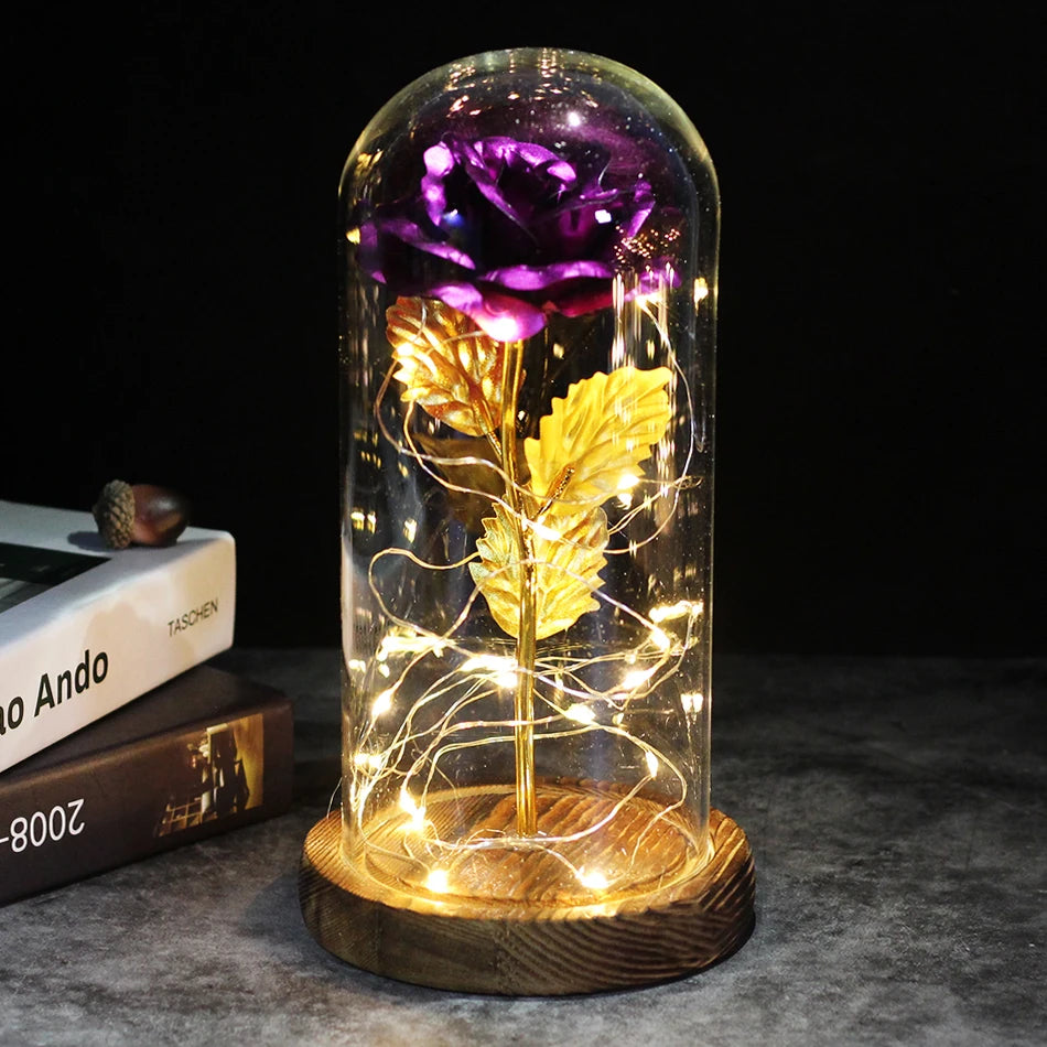 🌌 Beauty and the Beast Rose - Eternal Galaxy Rose in Crystal Dome, Wedding Centerpiece & Valentine's Gift for Wife (Fast Dropshipping)