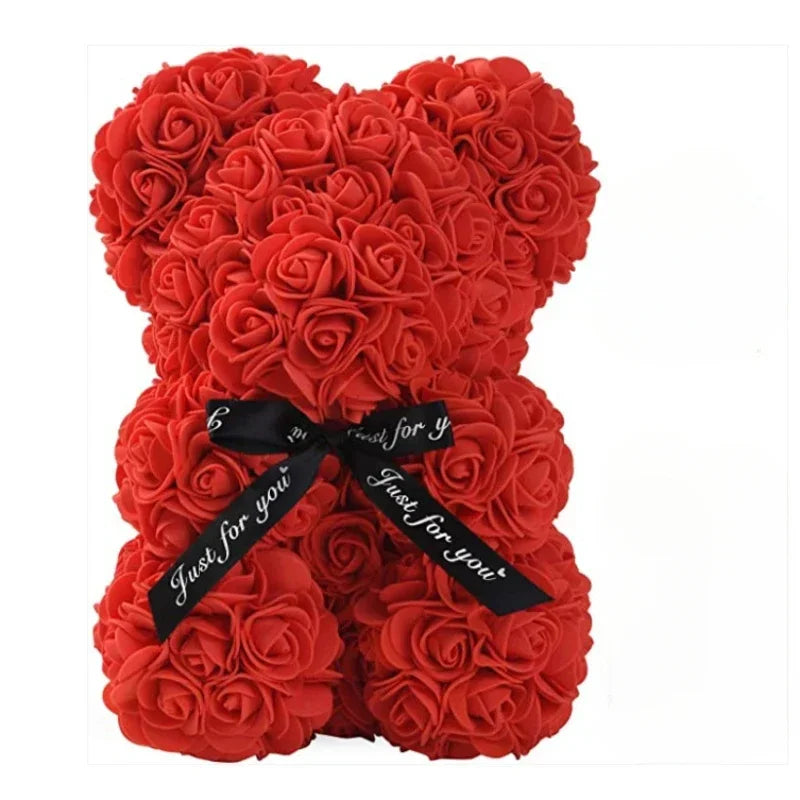 🎁 Gold Plated Eternal Rose Bear - 2024 Best Valentine's Day Gift, Preserved Real Roses in Glass Dome with LED Base (Viral TikTok Gift)