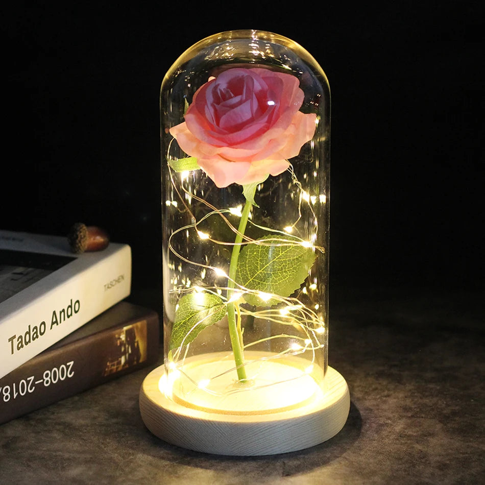 🌌 Beauty and the Beast Rose - Eternal Galaxy Rose in Crystal Dome, Wedding Centerpiece & Valentine's Gift for Wife (Fast Dropshipping)