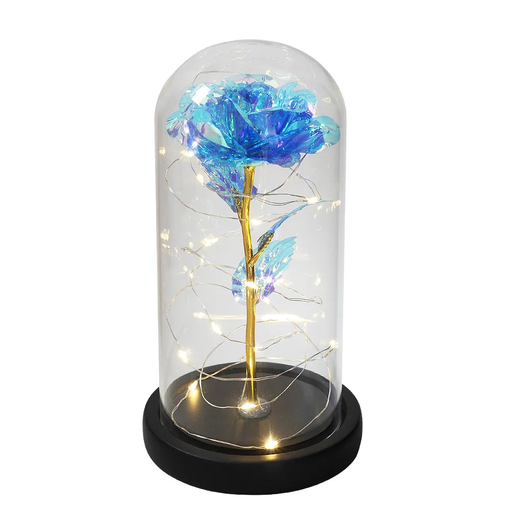 🌌 Beauty and the Beast Rose - Eternal Galaxy Rose in Crystal Dome, Wedding Centerpiece & Valentine's Gift for Wife (Fast Dropshipping)